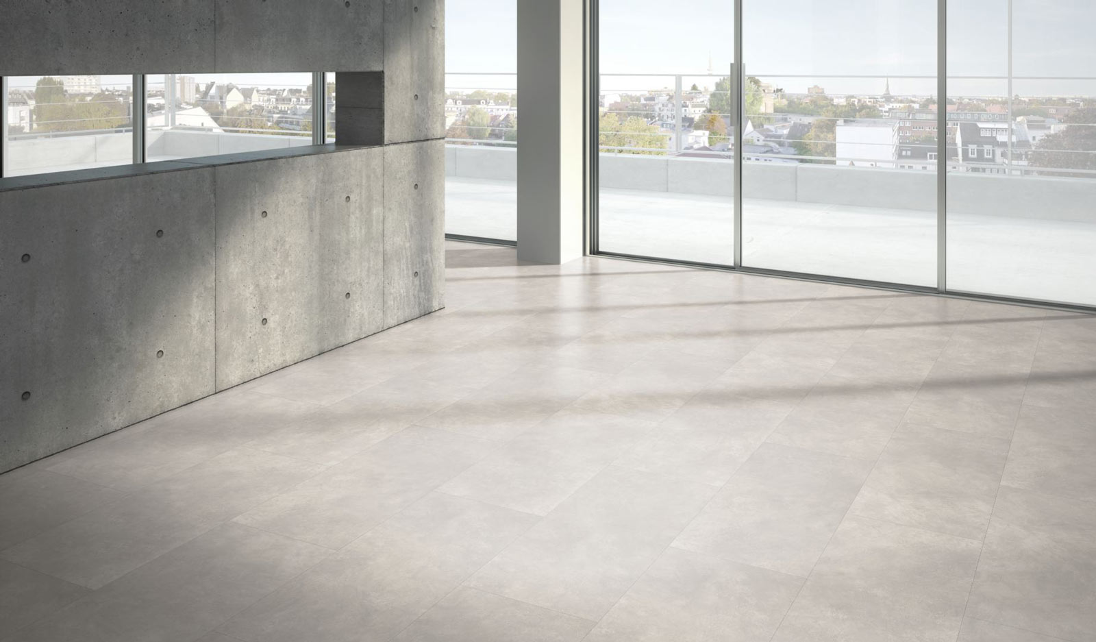 Parador Designboden Modular ONE Beton Weiss Großfliese 4V Raum3