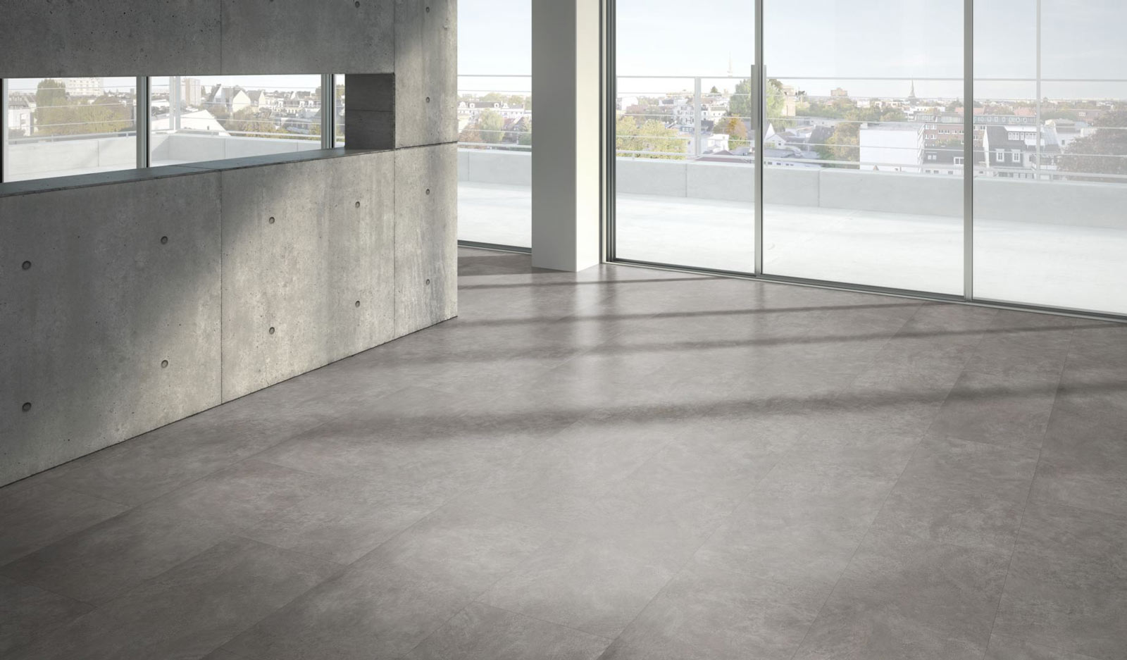 Parador Laminat Trendtime 5 Beton dunkelgrau Großfliese 4V Raum3