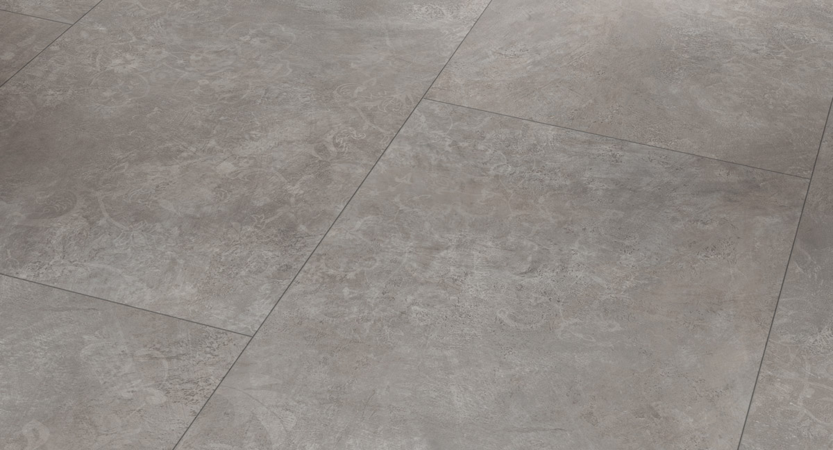 Parador Laminat Trendtime 5 Beton Ornament dunkelgrau Großfliese 4V Raum1