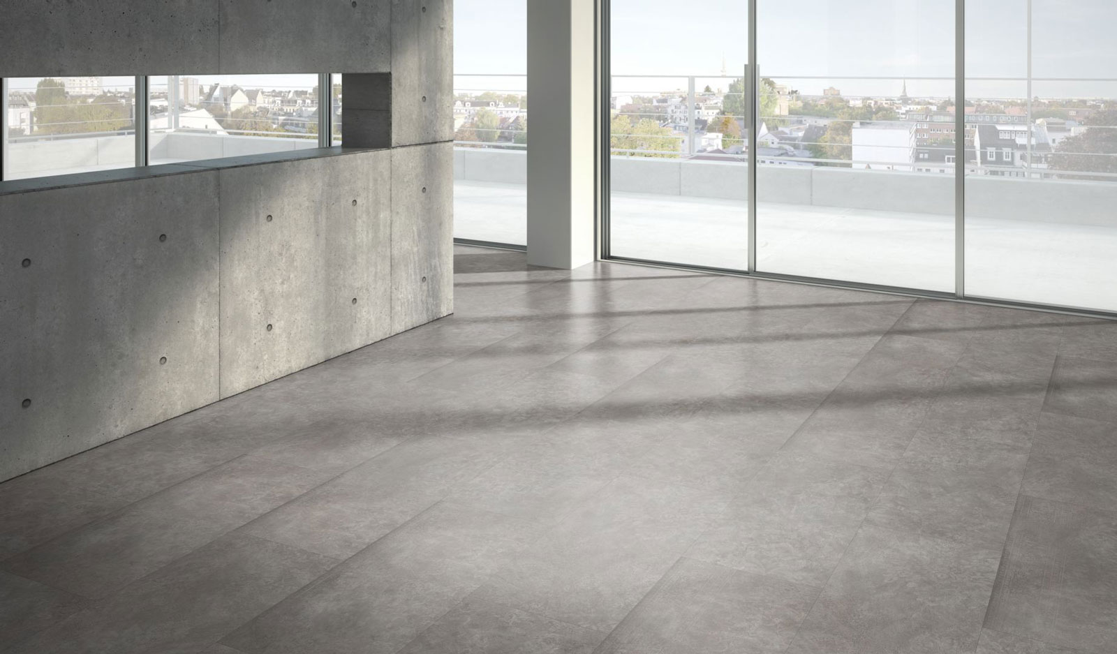 Parador Laminat Trendtime 5 Beton Ornament dunkelgrau Großfliese 4V Raum3