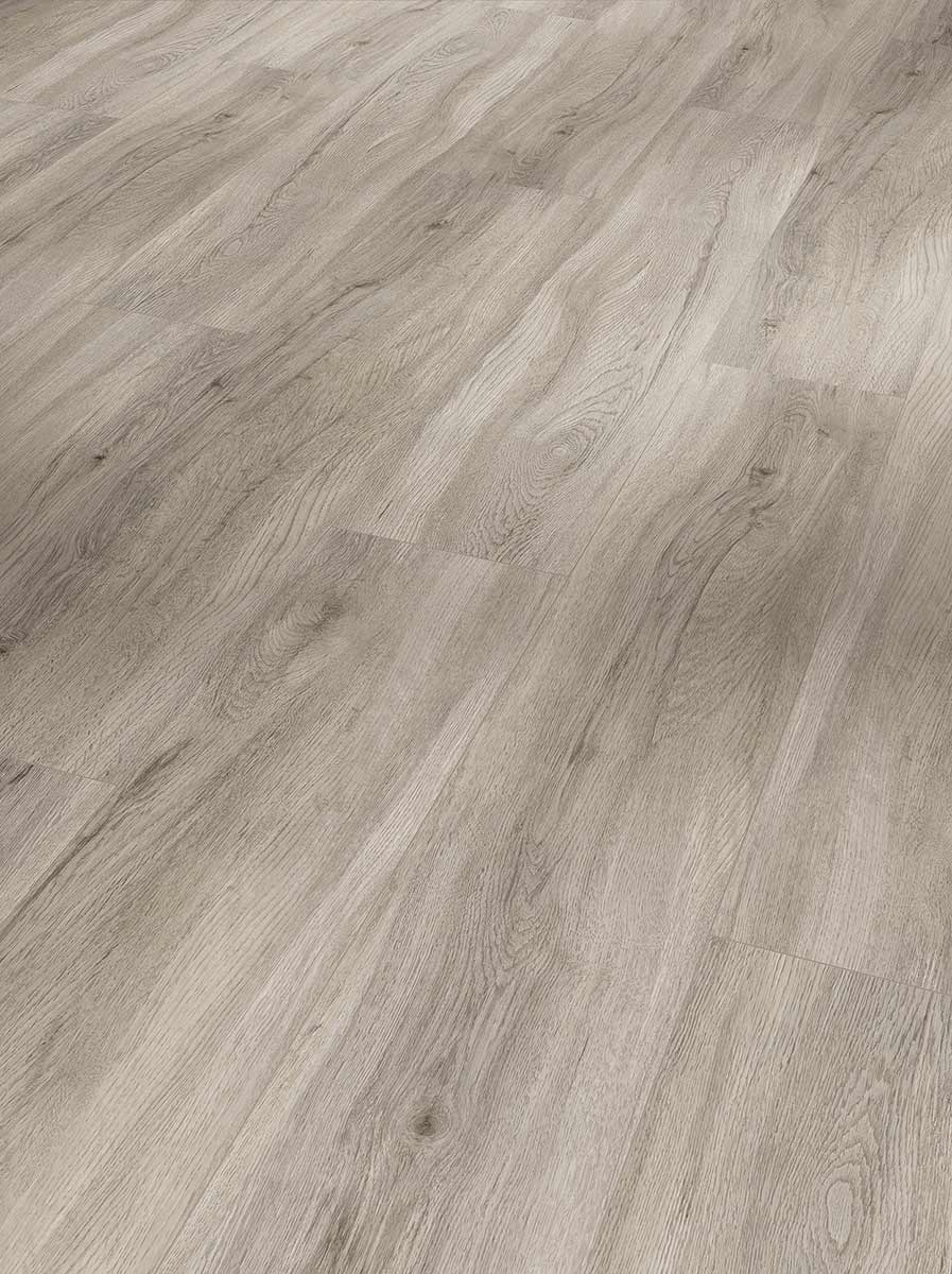 Parador Vinylboden Basic 5.3 Eiche pastellgrau 1-Stab Landhausdiele 4V Trittschalldämmung Raum1