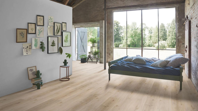 Parador Vinylboden Basic 5.3 Eiche Royal hell gekälkt 1-Stab Landhausdiele 4V Trittschalldämmung main product photo