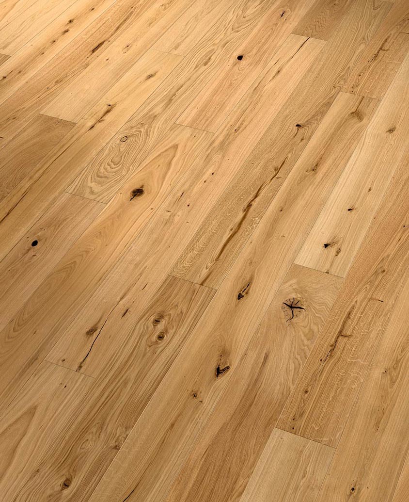 Admonter Parkett FLOORs Eiche Rustic gehobelt 1-Stab Landhausdiele 4V 158x2000 Raum2