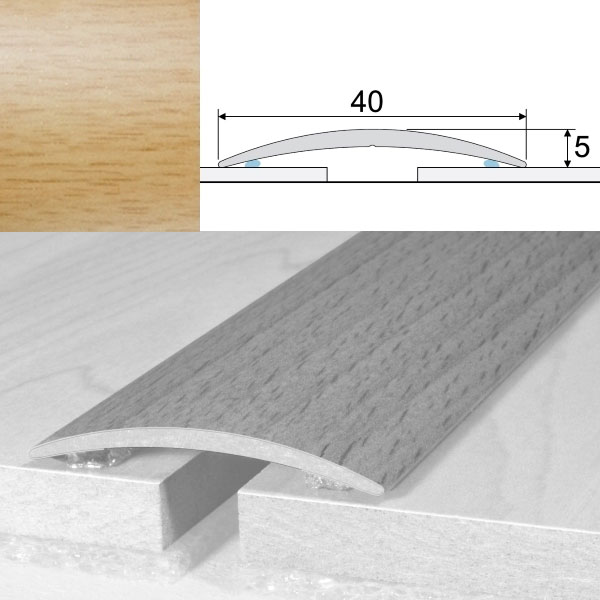Brebo Perfil de transición A13 autoadhesivo Light beech aluminum veneered 270 cm main product photo