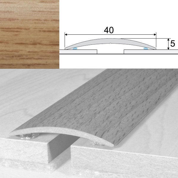 Brebo Perfil de transición A13 autoadhesivo Elm aluminum veneered 270 cm main product photo
