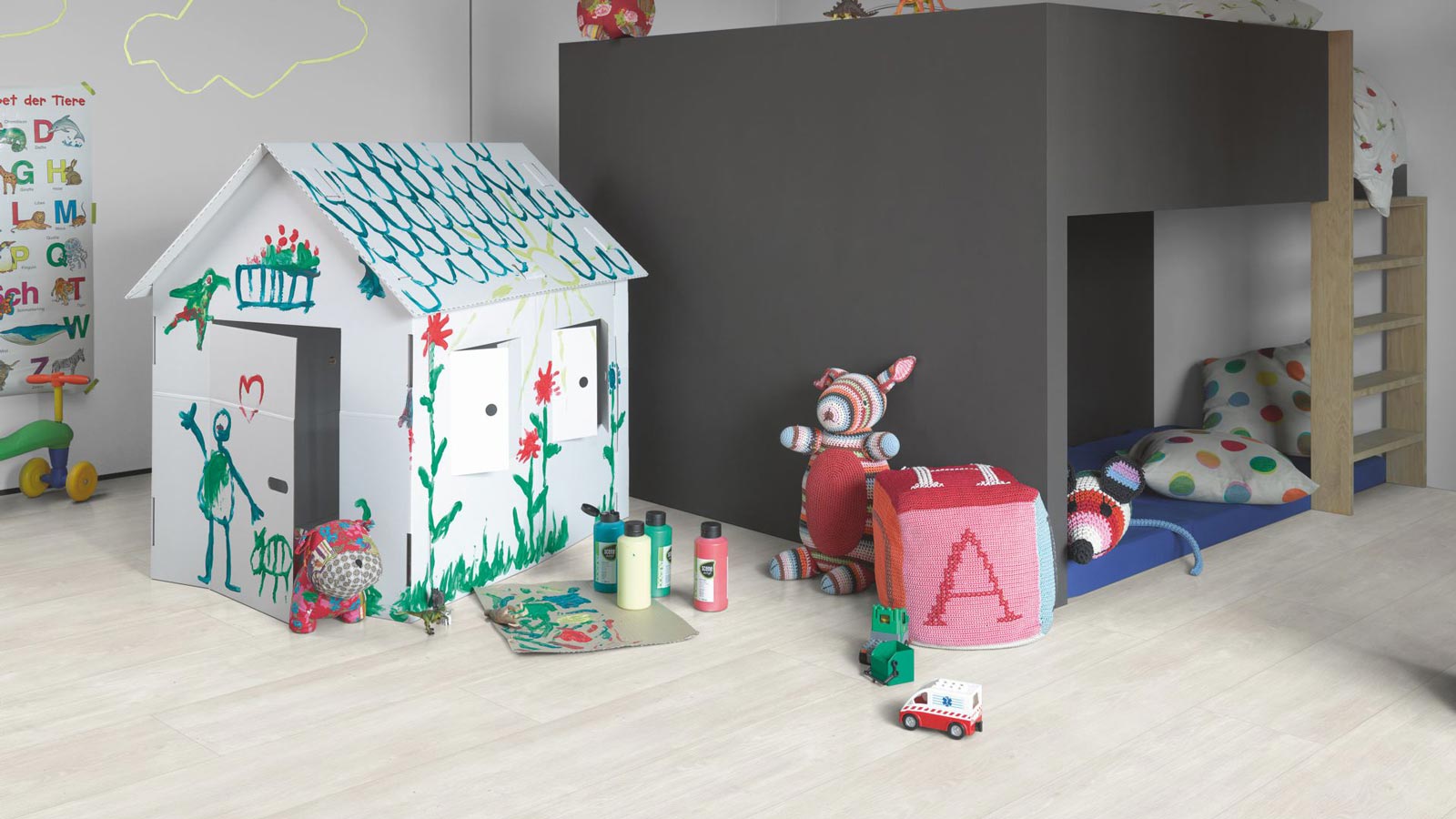 Parador Designboden Modular ONE Eiche Nordic Weiss Schlossdiele 4V Raum3