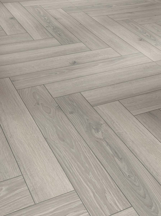 Parador Laminat Trendtime 3 Iconics Eiche Studioline Lichtgrau Fischgrät 4V main product photo