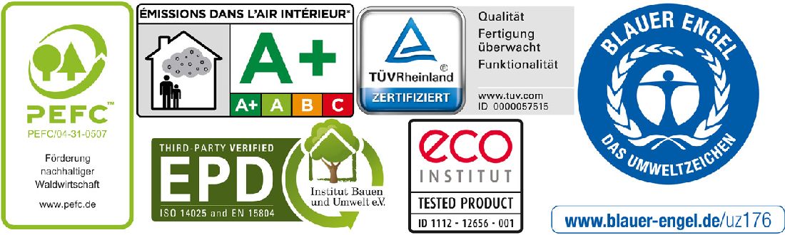 Parador Laminat Hydron 600 Eiche Nova Gekälkt Breite Landhausdiele 4V Zertifikate