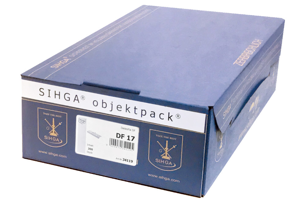 Dielenfix Edelstahl A2 (19 - 23mm Dielenstärke) zur unsichtbaren Befestigung von Holzterassen 300 Clips Ansicht 2