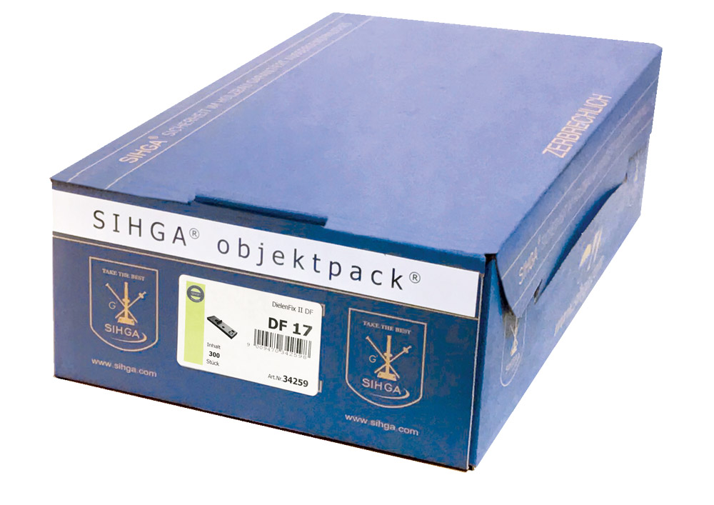 Dielenfix Schwarz (Kunststoff) (19 - 23mm Dielenstärke) zur unsichtbaren Befestigung von Holzterassen 300 Clips Ansicht 2