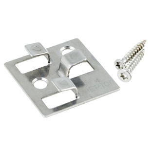 100 x stainless steel decking clips with screws for fixing WPC decking boards to WPC substructure - 4 mm joint width