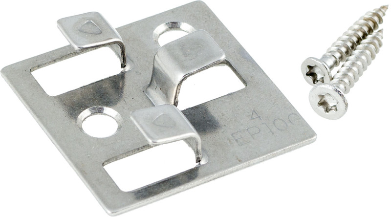100 clips de acero inoxidable con tornillos para fijar las tablas de la tarima de WPC a la subestructura de WPC - 4 mm de ancho de junta main product photo