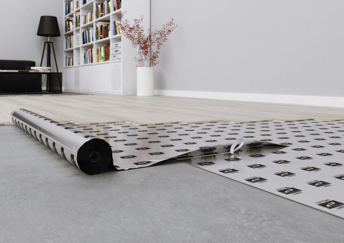 Ewifoam Unterlage Silenza Aquastop Rolle Flex Trittschalldämmung mit Dampfbremse Raumbild