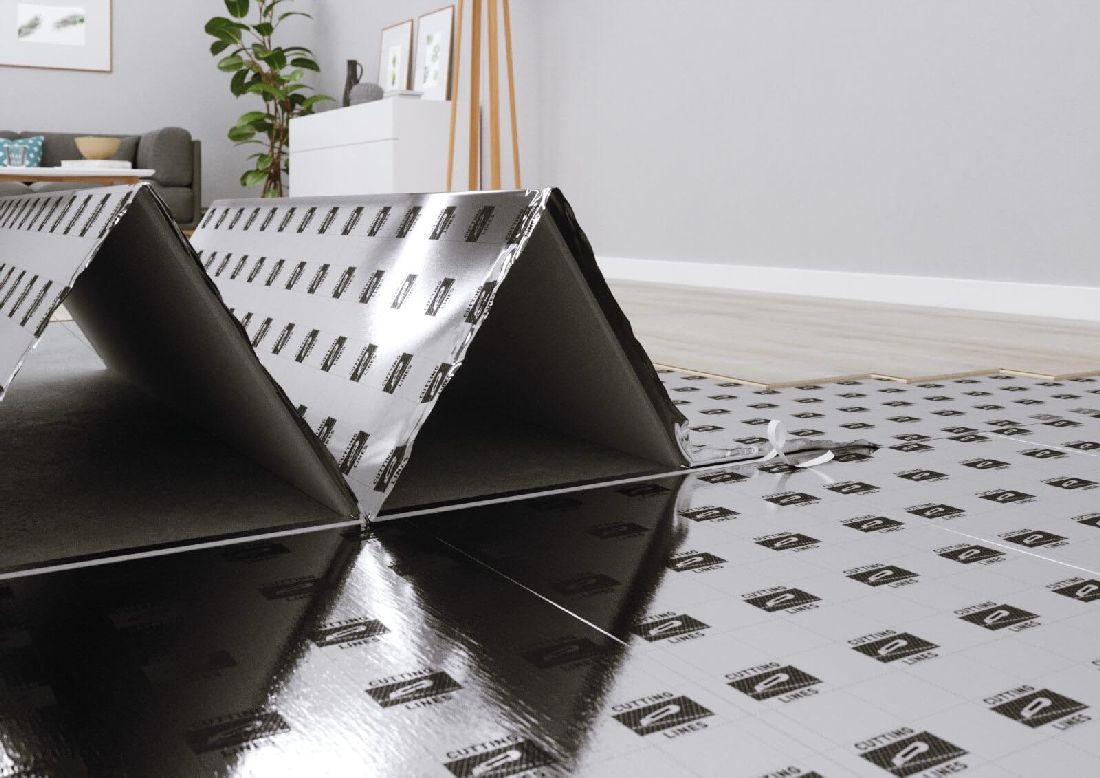 Ewifoam Unterlage Silenza Robust Aquastop Smart 5mm Faltplatte Verlegebild