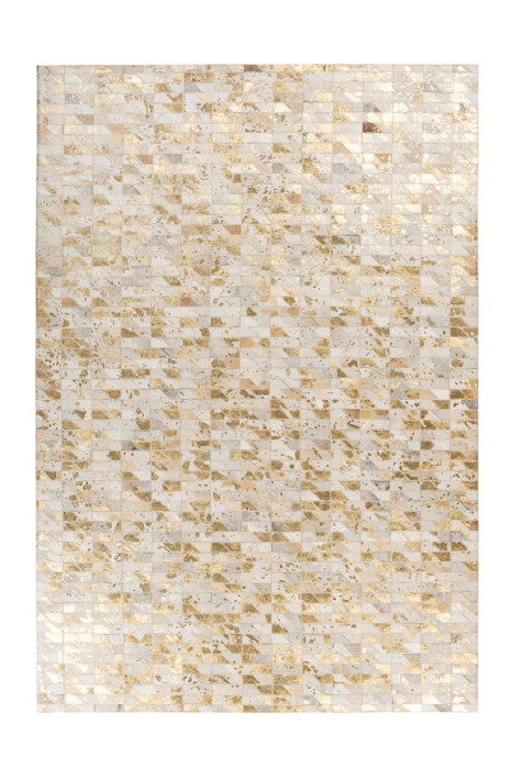 Filzwolle Teppich Gold Handgefertigt RECHTECKE ELEGANZ Gold / Grau / Creme rechteckig Höhe 8 mm 80x150cm main product photo