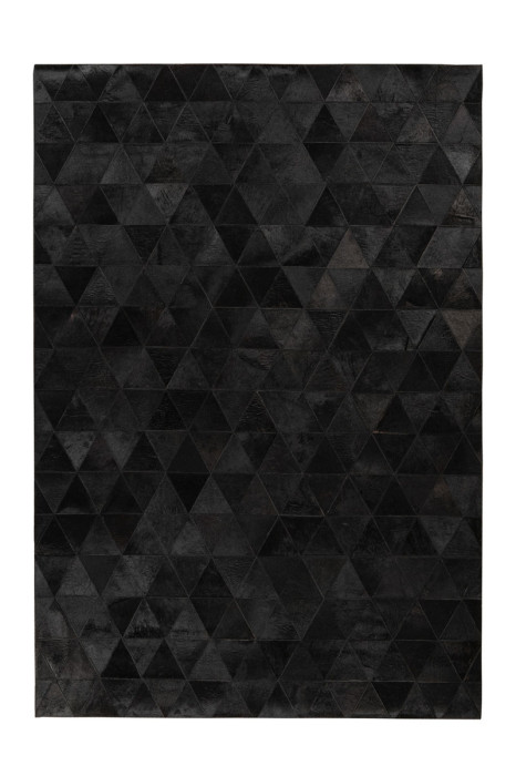 Filzwolle Teppich Schwarz Handgefertigt SCHWARZE PYRAMIDE rechteckig Höhe 8 mm 80x150cm main product photo