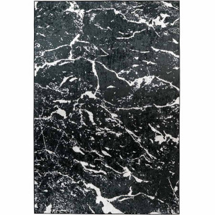 Flat pile carpet MARMOR Black / White rectangular height 6 mm