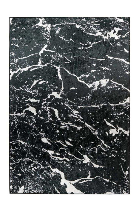 Flat pile carpet MARMOR Black / White rectangular height 6 mm main product photo