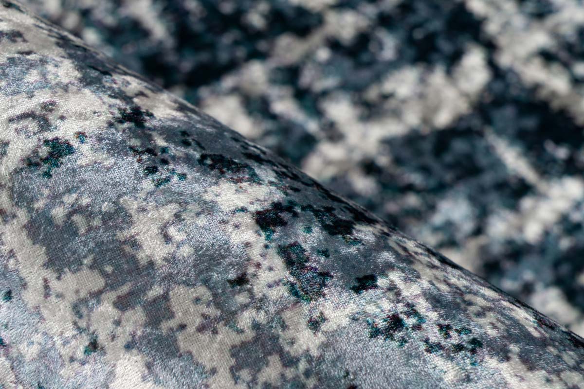 Flachflorteppich VINTAGE USED Creme / Blau rechteckig Höhe 6 mm Raum3