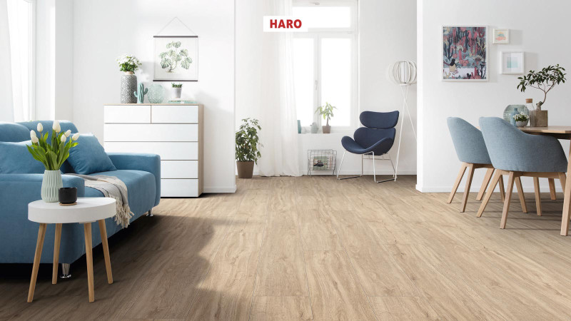 HARO Design flooring DISANO ClassicAqua Sand Oak 1-strip XL 4V main product photo