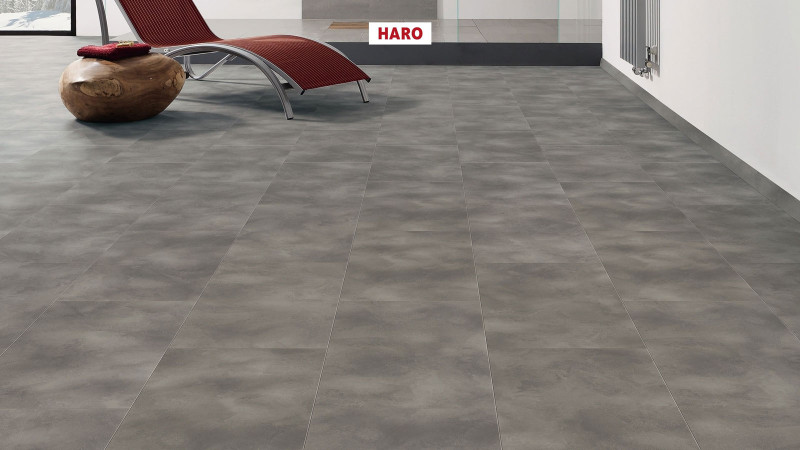 HARO Designboden DISANO LifeAqua Beton grau Steinstruktur Piazza 4V main product photo