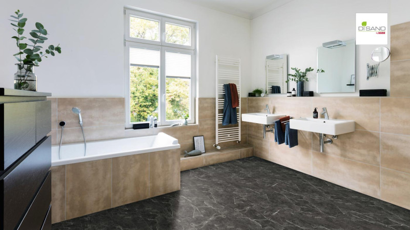 HARO Designboden DISANO ClassicAqua Marmor anthrazit Piazza 4V Kork-Dämmunterlage main product photo