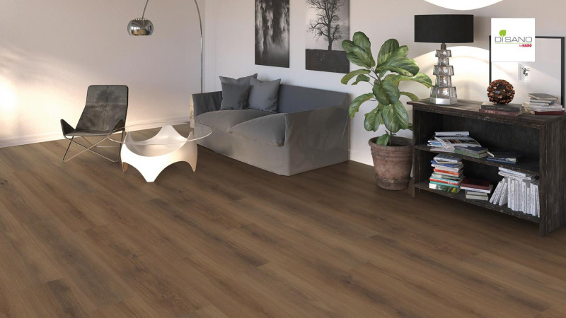 Suelo de diseño HARO DISANO SmartAqua Roble Cambridge Lama 4VM Base aislante de corcho main product photo