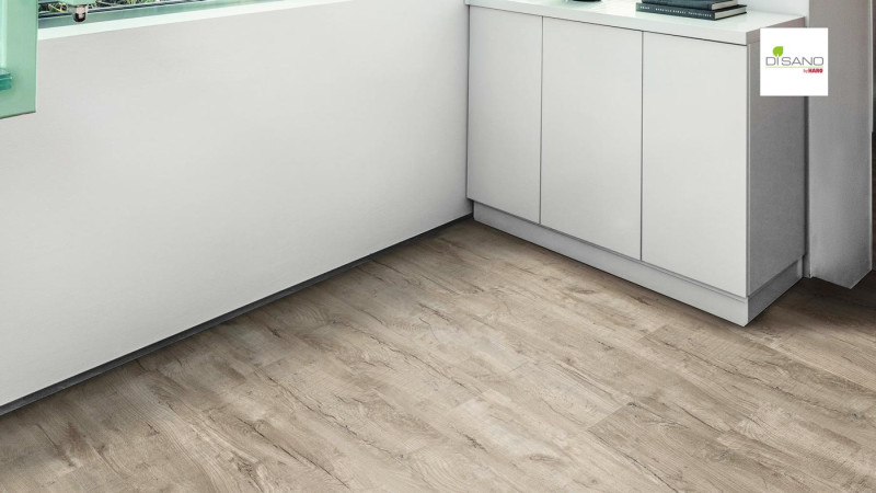 HARO Designboden DISANO SmartAqua Eiche Cardiff grau Landhausdiele 4VM Kork-Dämmunterlage main product photo