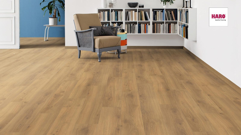 Suelo laminado HARO TRITTY 100 Roble Emilia Miel Lama 4V authentic soft Silent CT main product photo