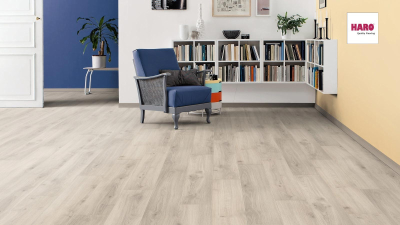 HARO Laminat TRITTY 90 Eiche Emilia hellgrau 1-Stab Landhausdiele 4V Silent Pro main product photo