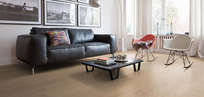 HARO Parquet 4000 Oak Light White Sauvage naturaDur 1-strip plank Plaza 240 4V main product photo
