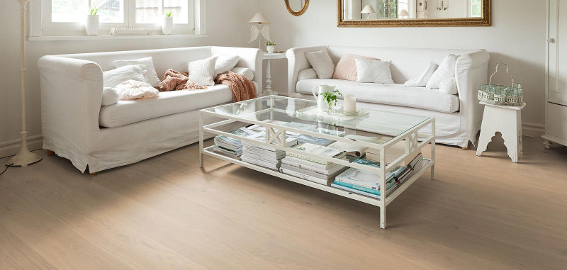 HARO Parquet 4000 Oak Light White Sauvage naturaLin plus 1-strip plank Plaza 240 4V main product photo