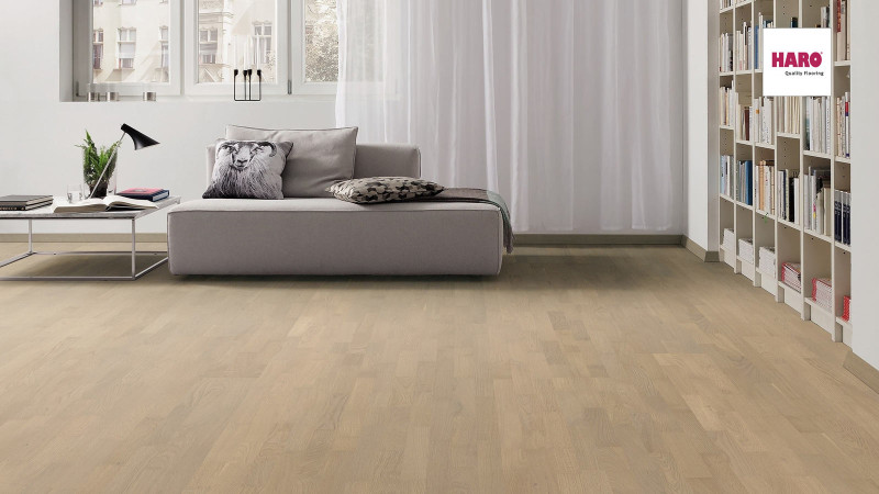 HARO Parkett 4000 Favorit Eiche sandgrau 3-Stab Schiffsboden permaDur main product photo