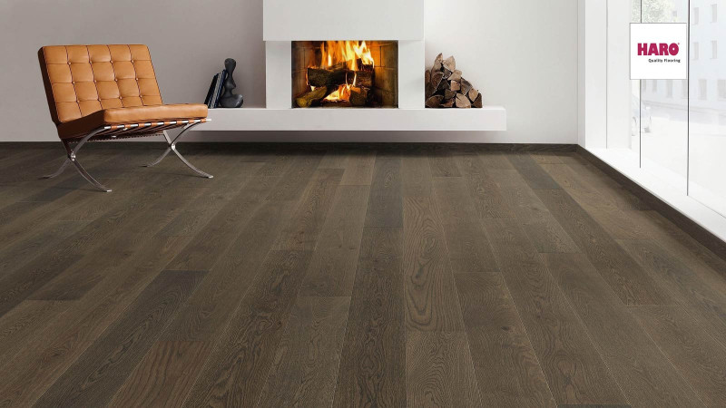 HARO Parquet 4000 Oak Reed Brown Markant naturaLin plus 1-strip 4V main product photo