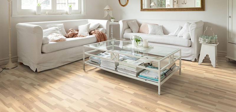 Parquet HARO 4000 Fresno blanco claro Favorit NaturaDur bloque de 3 lamas main product photo