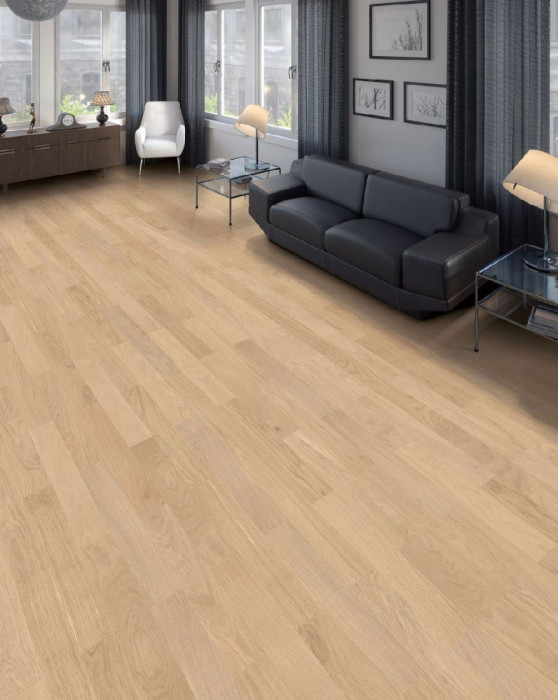 HARO Parquet 4000 Oak light white Naturale structured naturaLin plus strip Classico main product photo