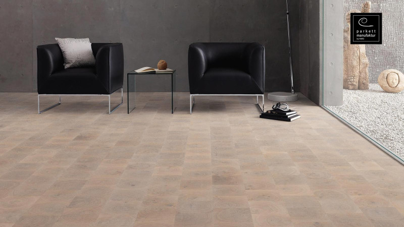 HARO Parkett parkettmanufaktur 4000 Carré Selectiv Eiche blaugrau Landhausdiele oleovera main product photo