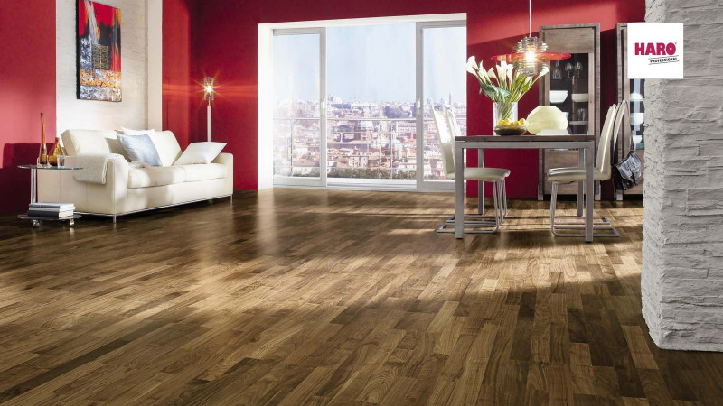 HARO Professional Parkett 4000 Trend Amerikanischer Nussbaum Stab Allegro permaDur main product photo