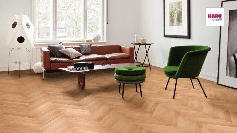 HARO Professional Parquet 4000 Beech Steamed Trend permaDur Strip Allegro main product photo