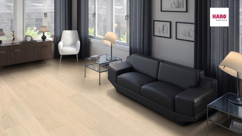 HARO Professional Parkett 4000 Markant Eiche lichtweiß Landhausdiele Maxim 4V naturaDur main product photo