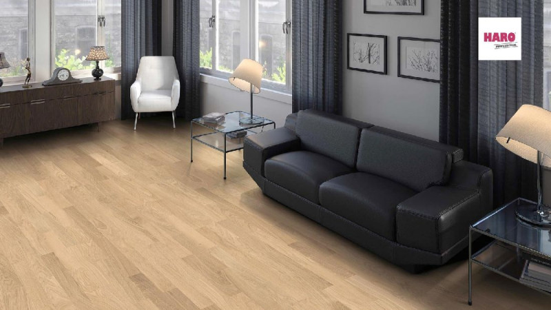 HARO Professional Parkett 4000 Trend Eiche lichtweiß Stab Allegro naturaLin plus main product photo