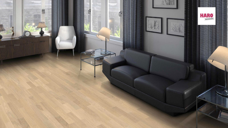 HARO Professional Parkett 4000 Trend Eiche lichtweiß Stab Allegro permaDur main product photo