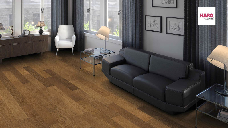 Parquet profesional HARO 4000 Roble ahumado jaspeado Prestige naturaLin plus main product photo