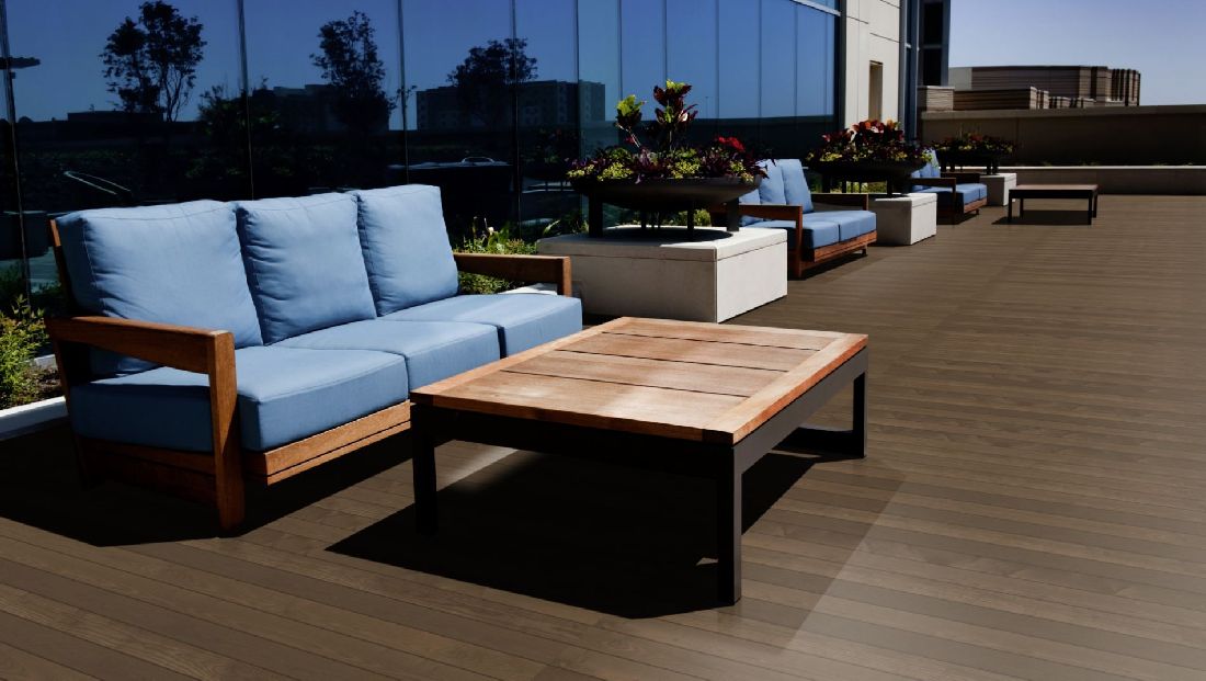 Holzterrasse Thermoesche Prime Systemdiele FSC-Mix glatt 21 x 130 Raum4