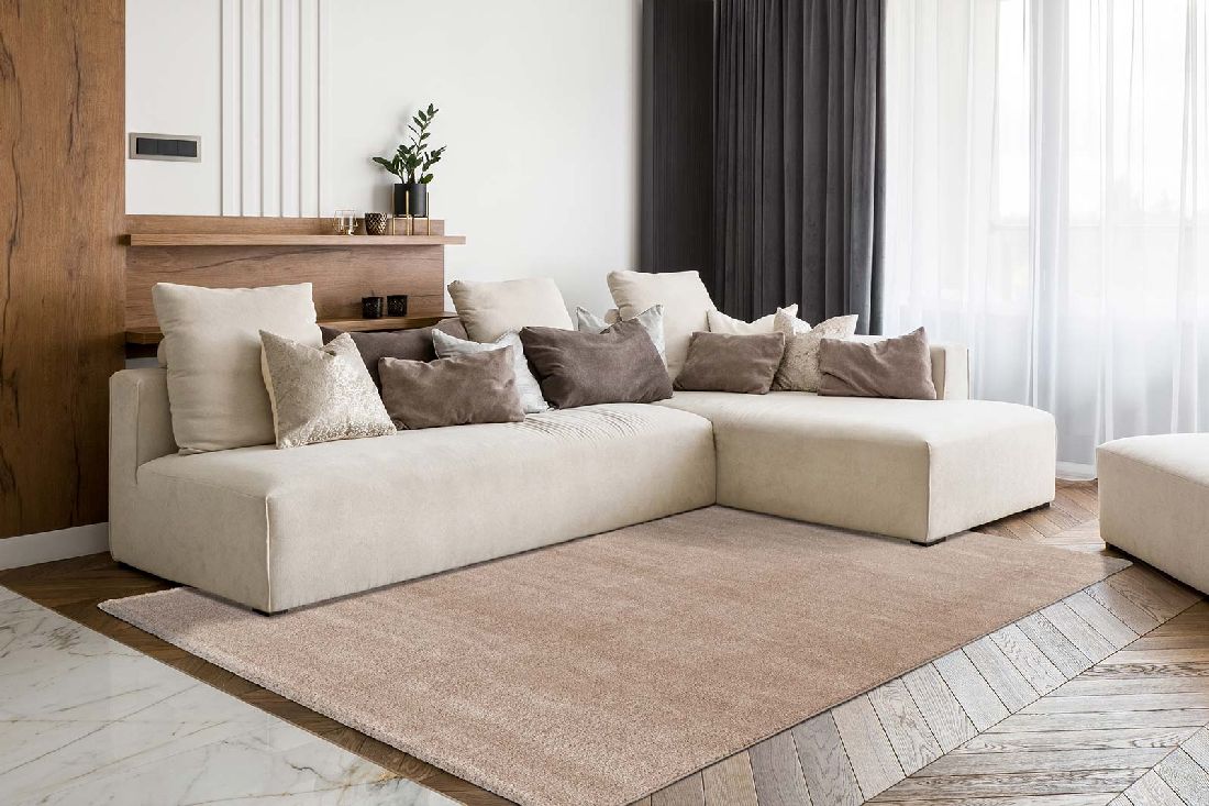 Jute Teppich Taupe CLASSIC rechteckig Höhe 20 mm Raum4