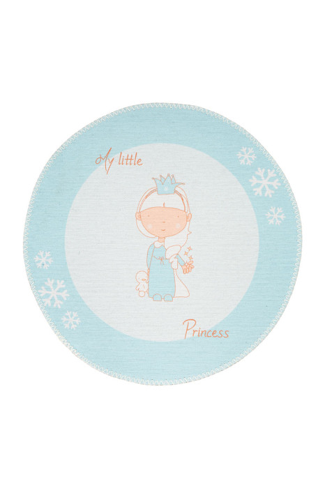 Kinderteppich Blau KLEINE PRINZESSIN rund Höhe 5 mm 160x160cm main product photo