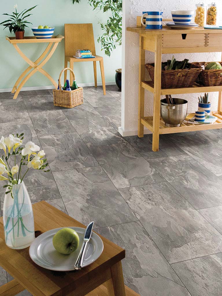 Kings Canyon Designboden EcoHarmony Schiefer Grau Fliese 4V zum klicken Raum5