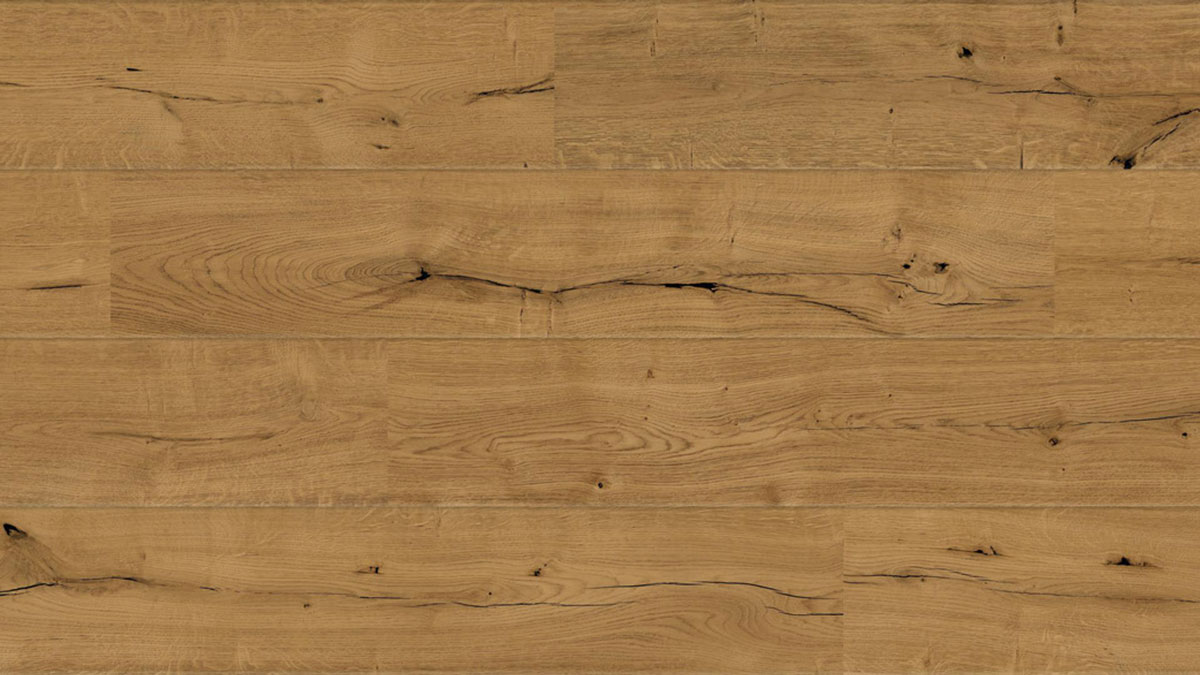 Kings Canyon Echtholzboden WaterProtect Gebürstete Honig Eiche Breitdiele M4V Raum1