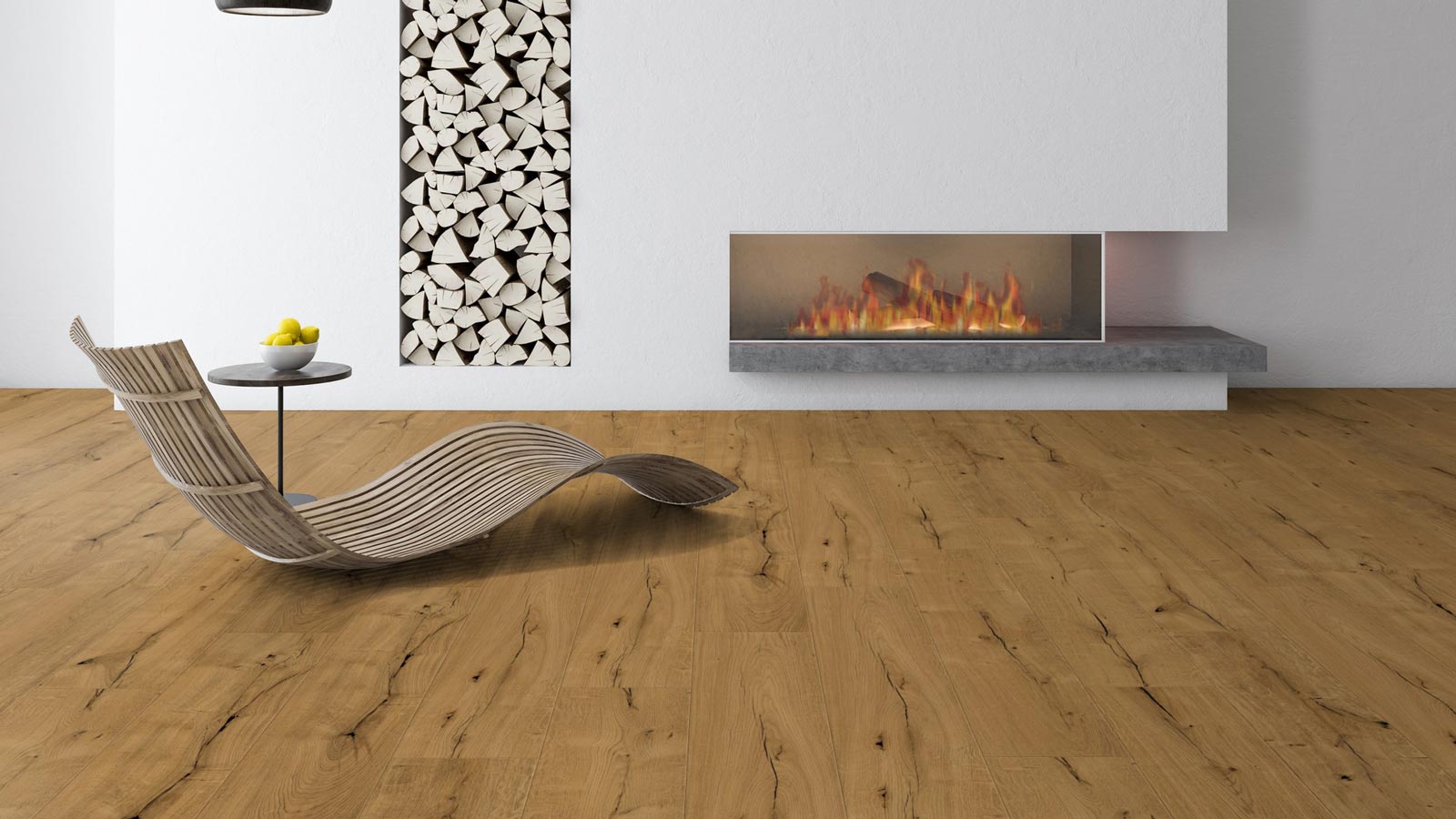 Kings Canyon Echtholzboden WaterProtect Gebürstete Honig Eiche Breitdiele M4V Raum6