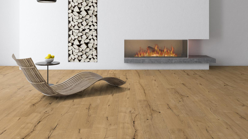 Kings Canyon Real wood flooring WaterProtect Brushed Raw Wood Oak Wide plank M4V main product photo